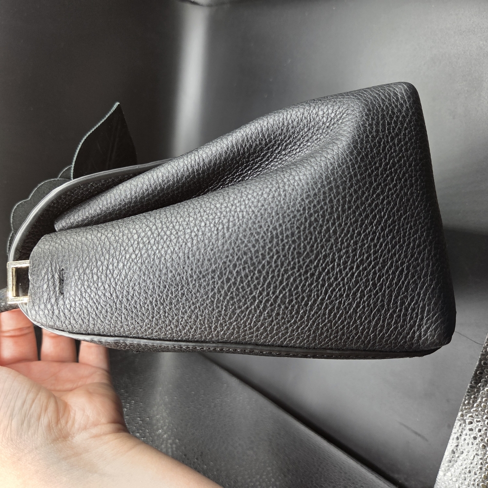 Kate Spade Black Leather Handbag with Gold Accent - Picture 8 of 13